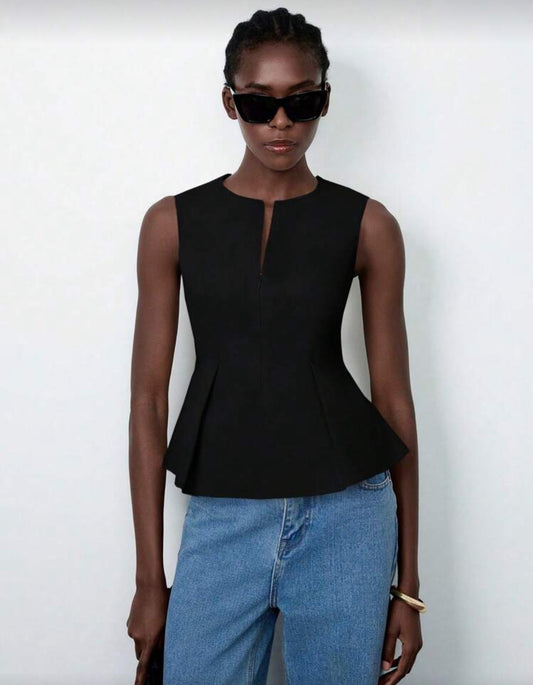 SHEIN Eastflair Solid Color Sleeveless Top