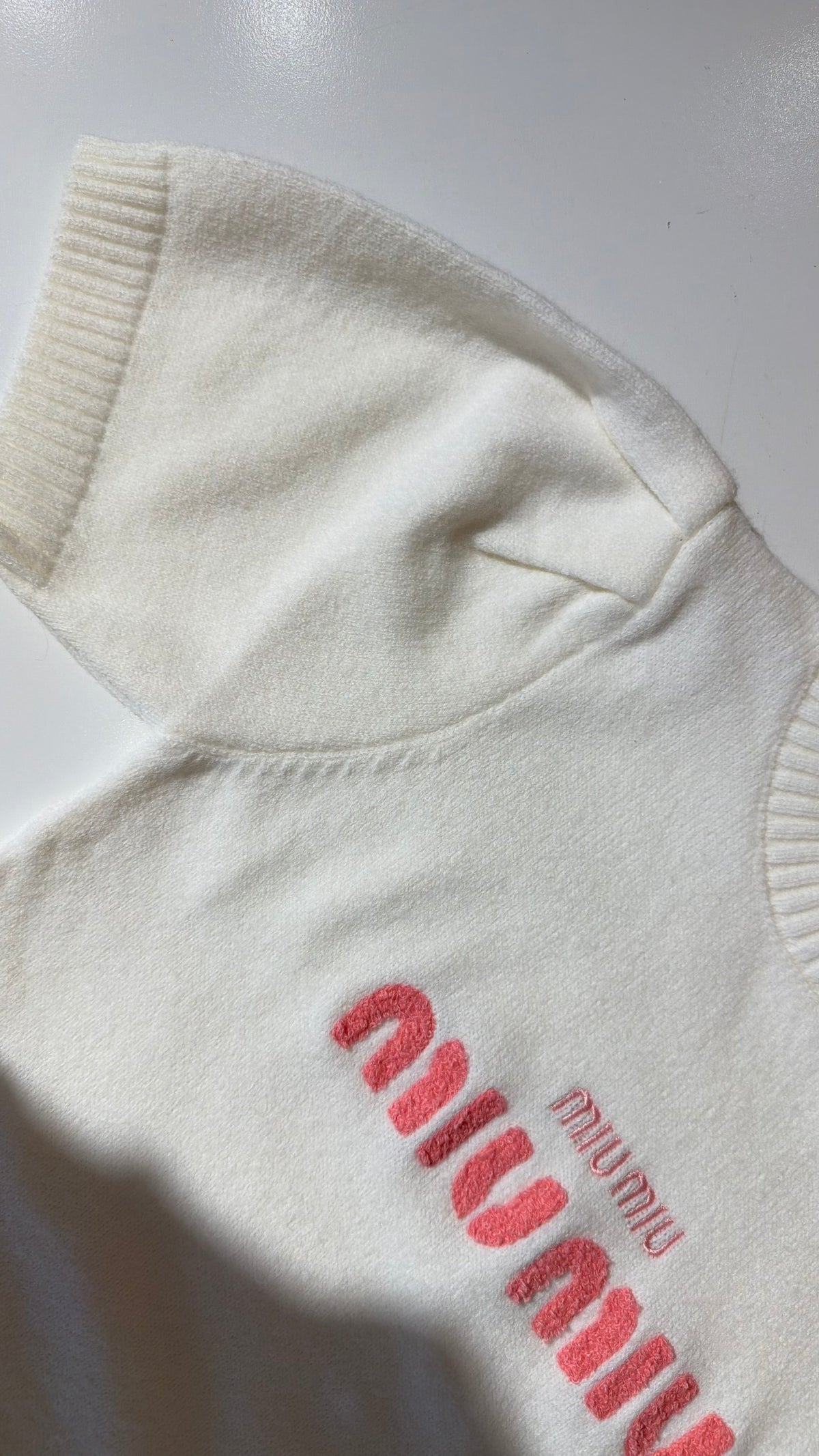 Miu Miu knitted Embroidered Crewneck-White  (Dupe)