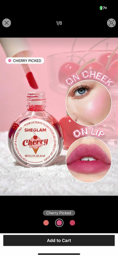 SHEGLAM For The Flush Lip nd Cheek Tint (Cherry Picked)