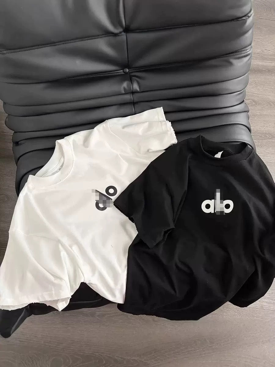 Alo Casual Loose T-shirts (Black And White)