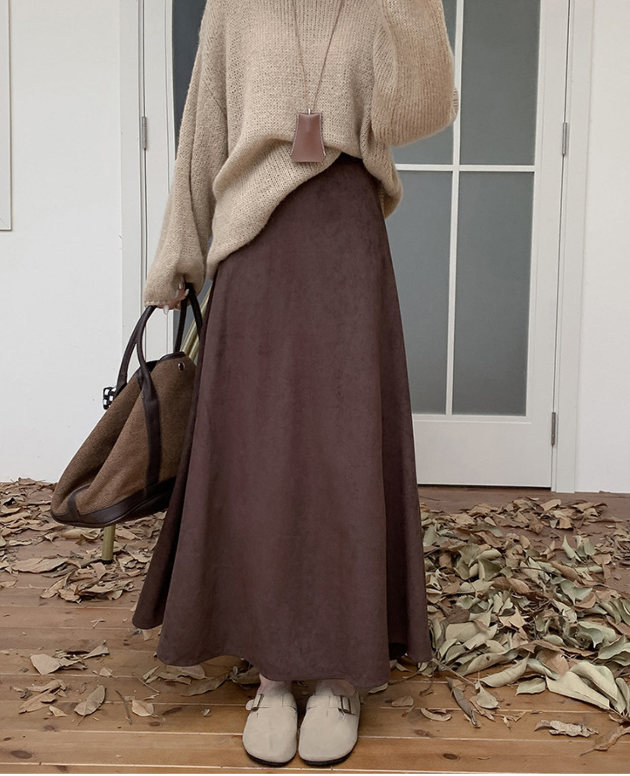 Shein Solid Sucede Flare Skirt