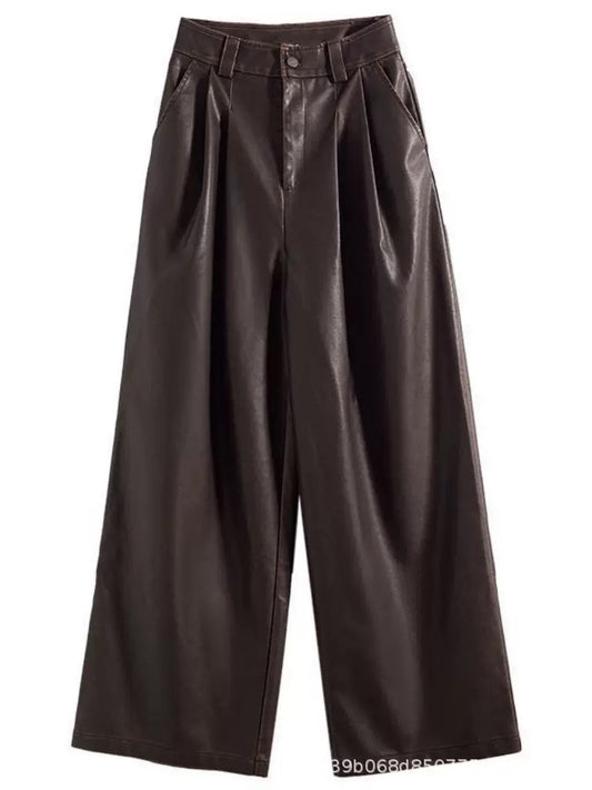 Shein Pu Leather Wide leg pant