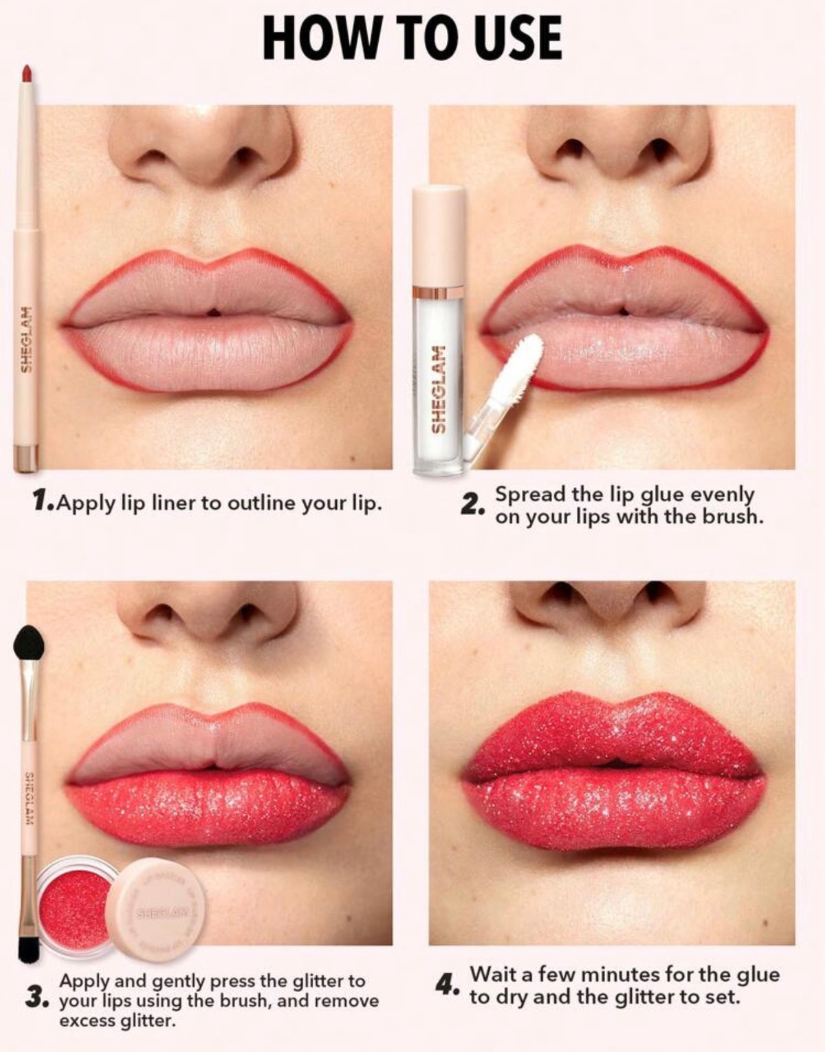 Sheglam Lip Dazzler Glitter Kit Center Stage