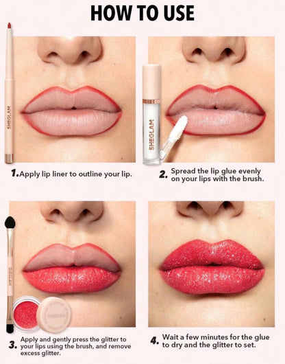 Sheglam Lip Dazzler Glitter Kit Center Stage