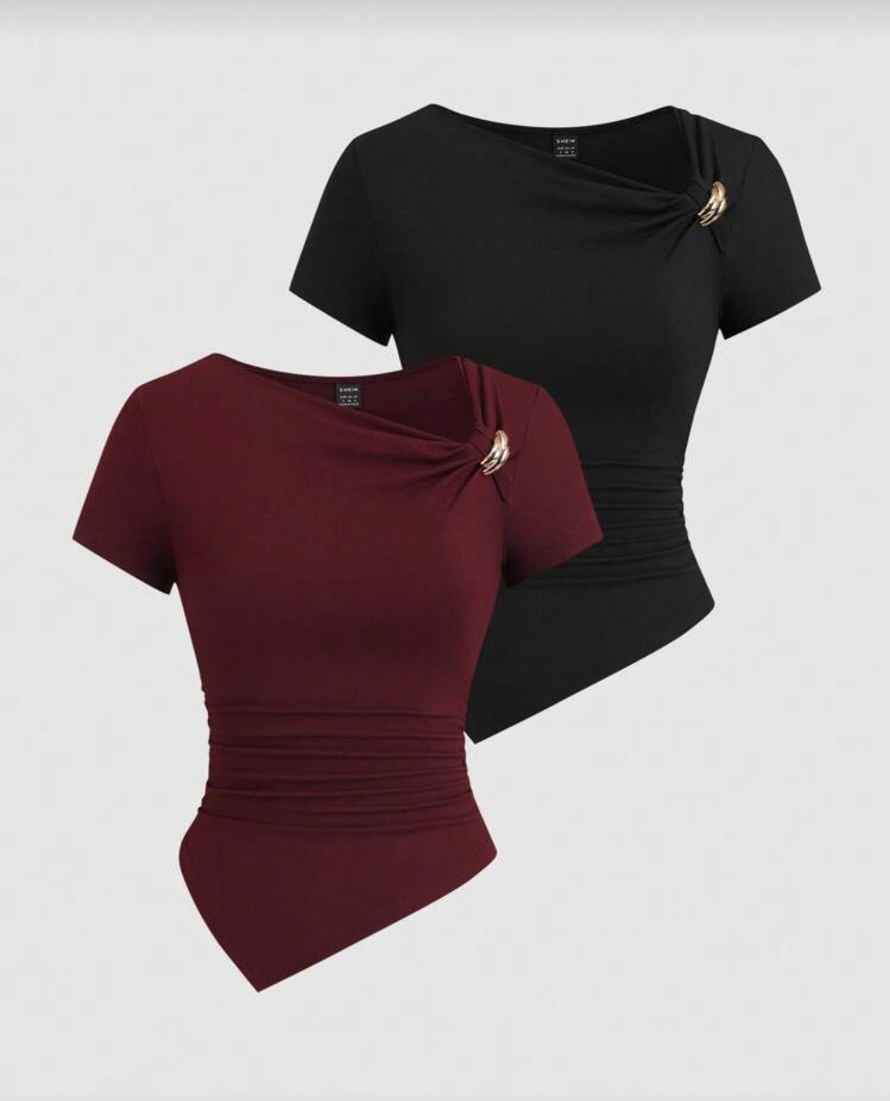 Shein Sexy Asymetric Hem Button Long t shirt