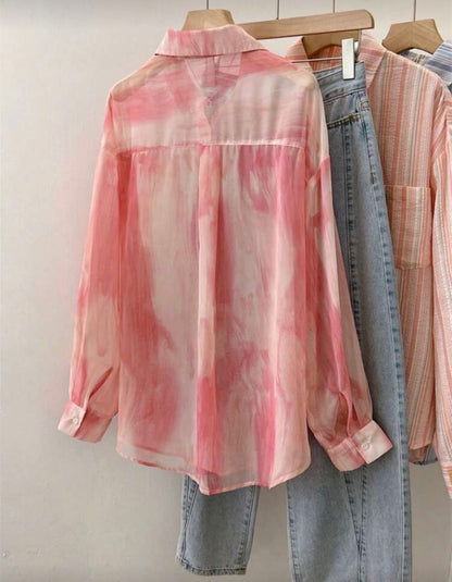 Shein Women Tie Dye SunScreen Shirt