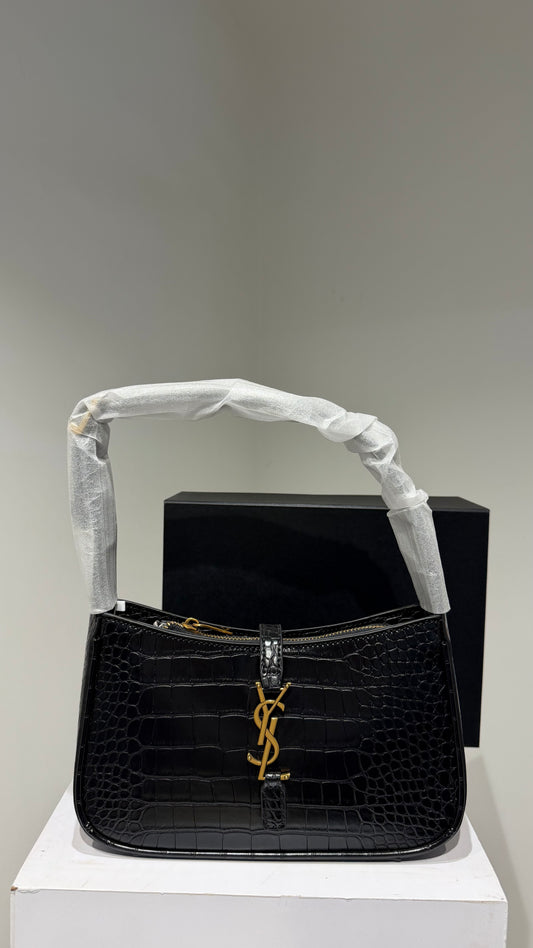 Ysl le Crocodile Leather Shoulder Bag