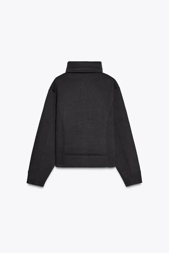 ZARA Pique Zip Up Jacket -Dark Navy