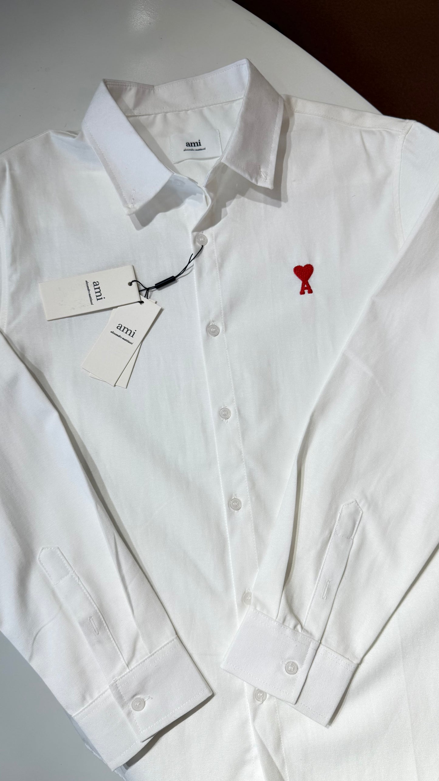 Ami Paris Red heart Button Down
