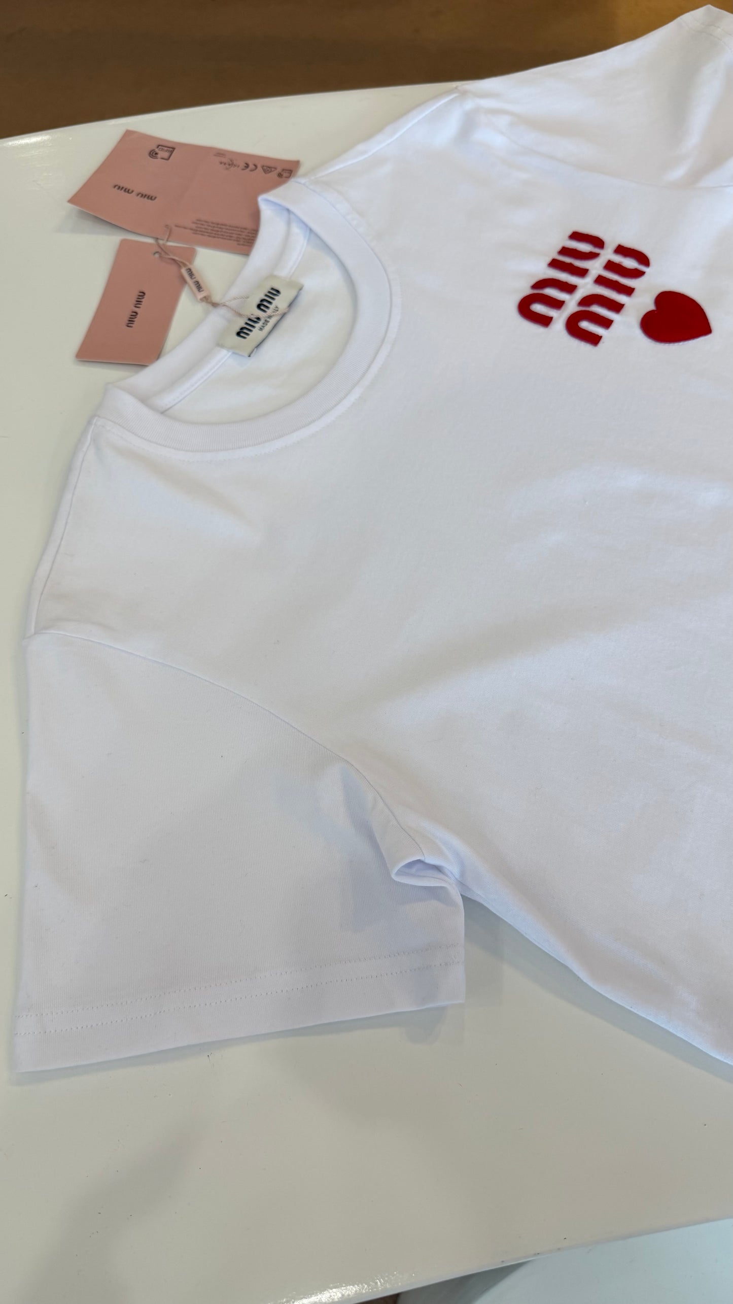 Miu Miu Red Heart T-shirt-Dupe