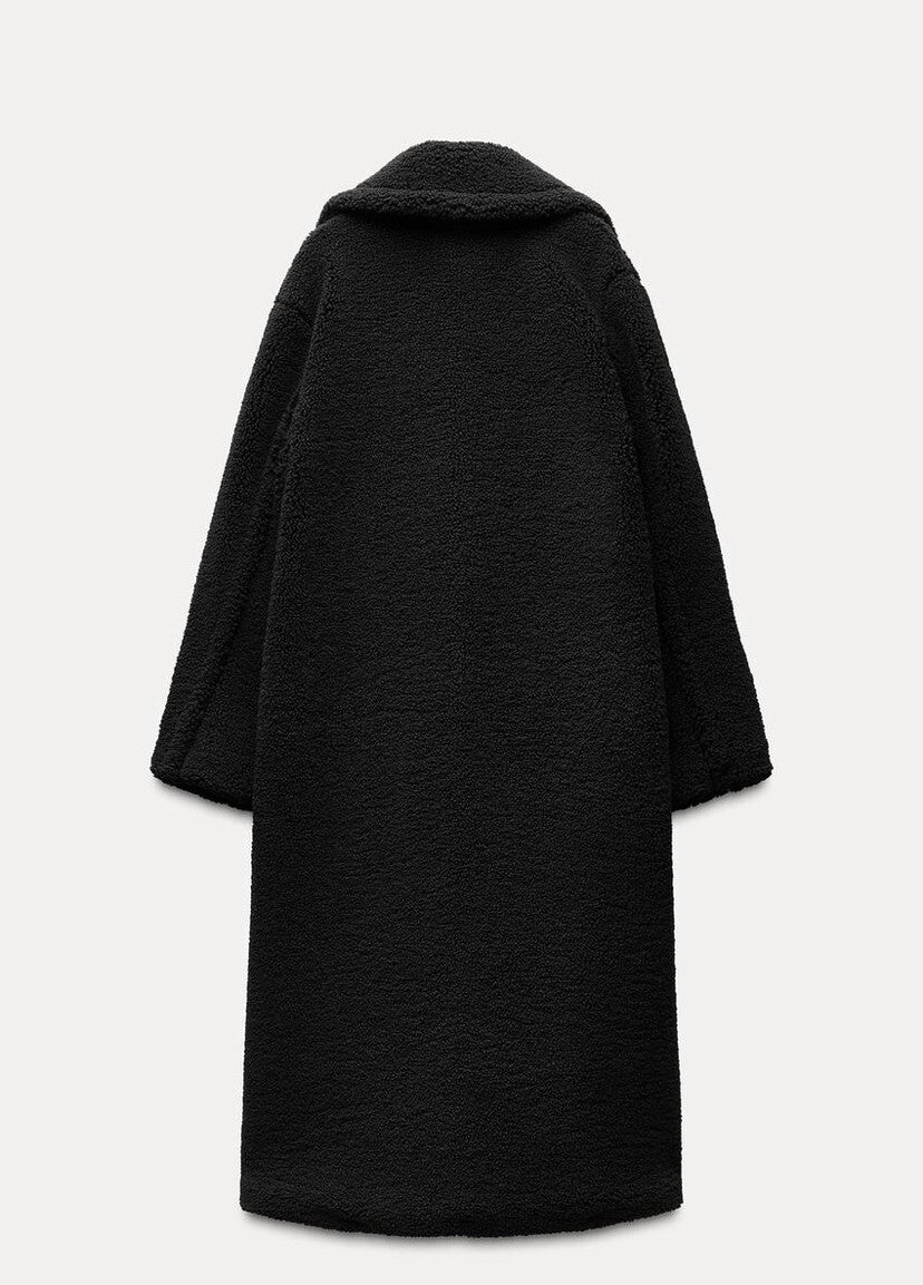 ZARA Faux Sherling  Double Breasted Long Coat