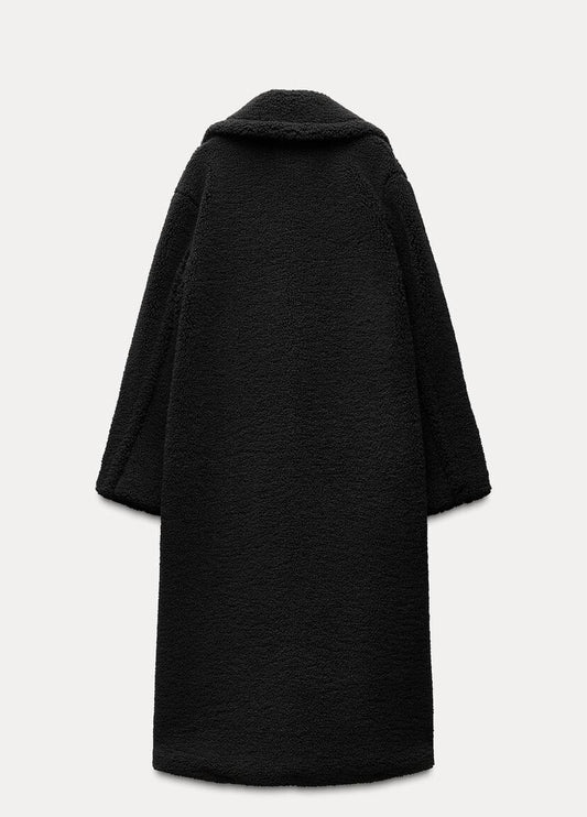 ZARA Faux Sherling  Double Breasted Long Coat