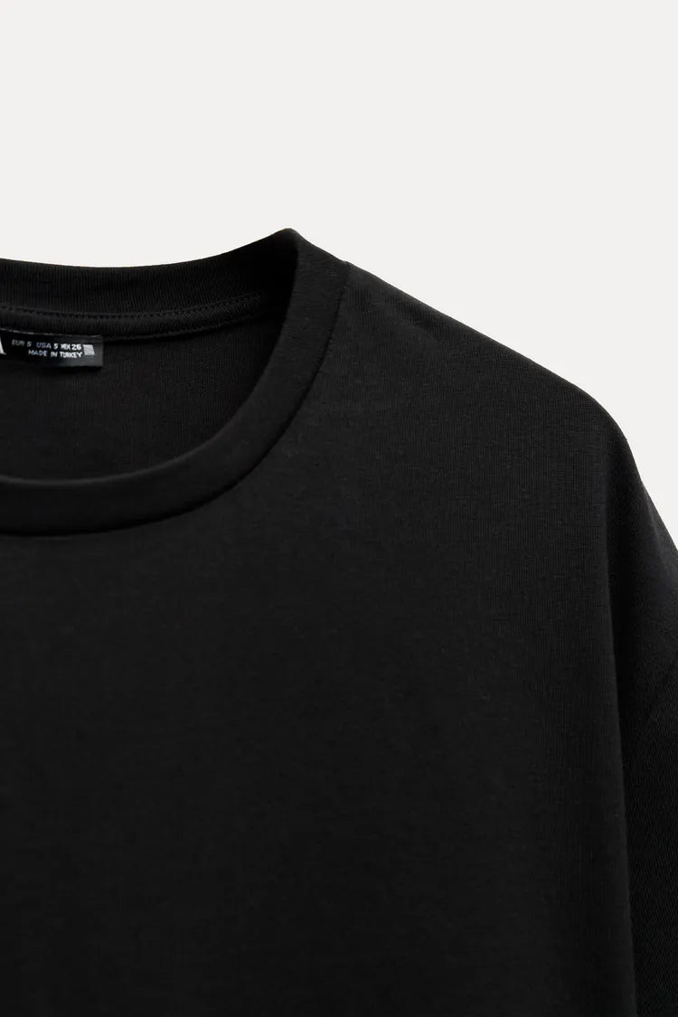 ZARA Jewel Fringe T Shirt - Black