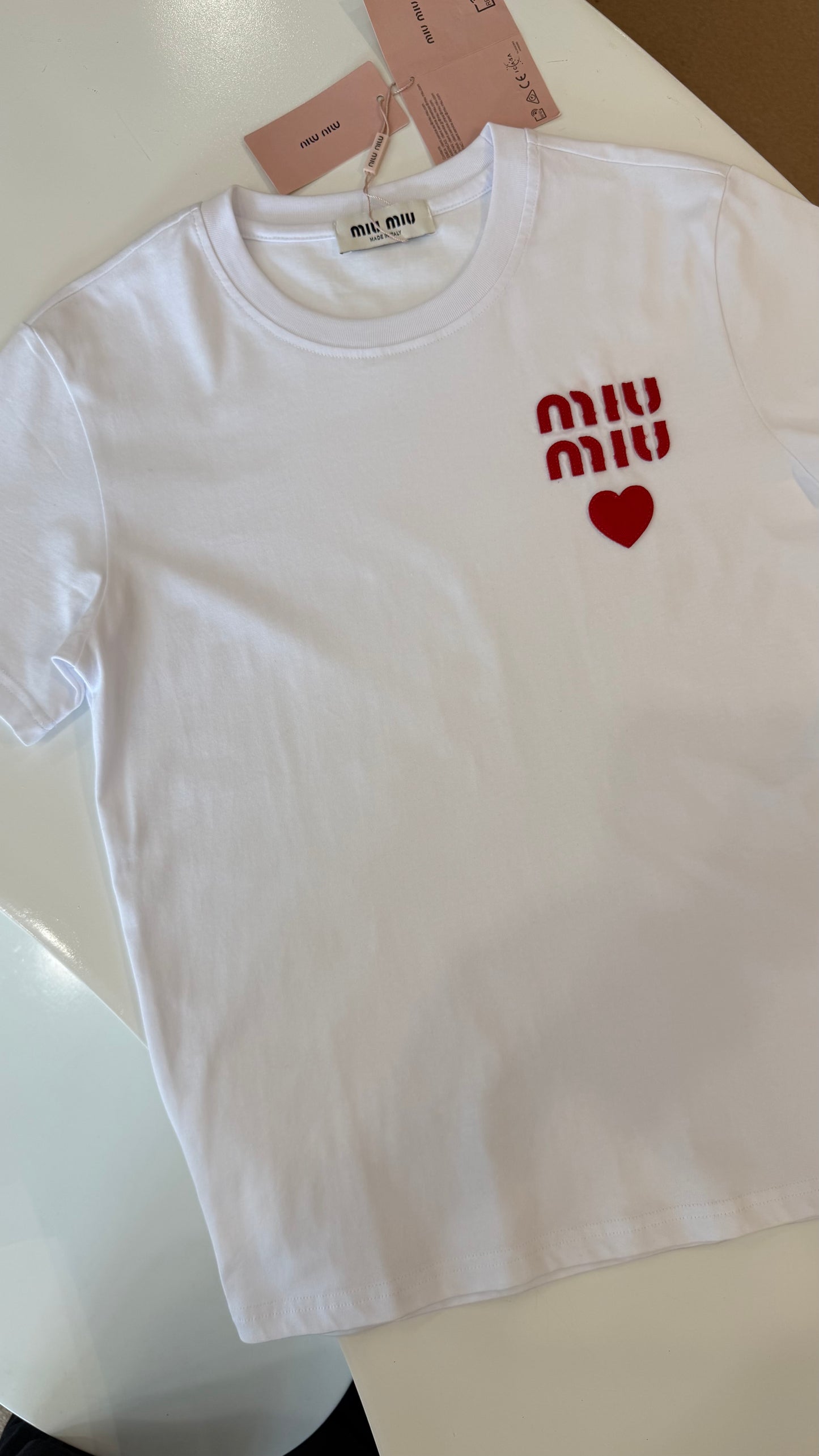 Miu Miu Red Heart T-shirt-Dupe