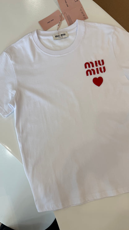 Miu Miu Red Heart T-shirt-Dupe