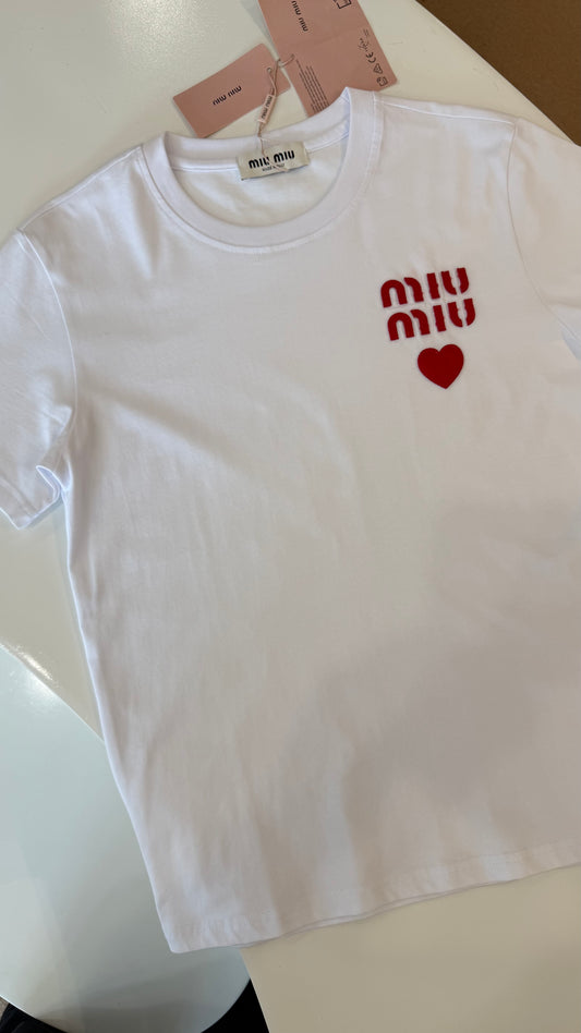 Miu Miu Red Heart T-shirt-Dupe