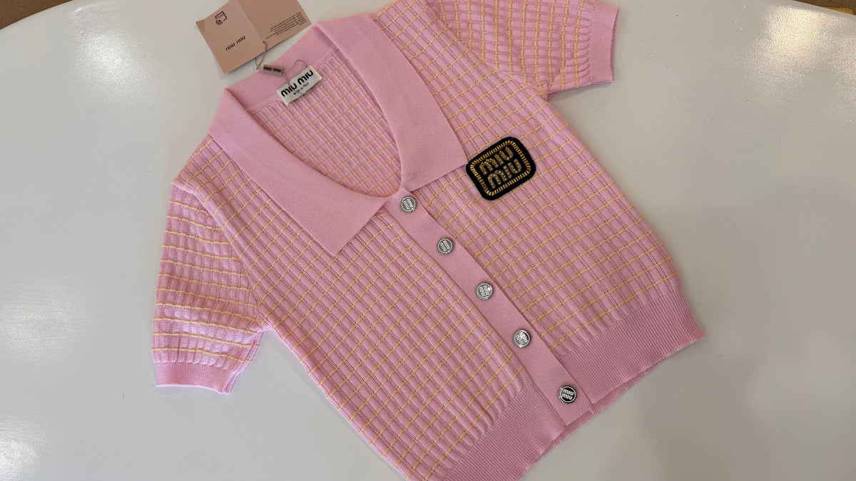 MIU MIU Long Collar Knit Polo