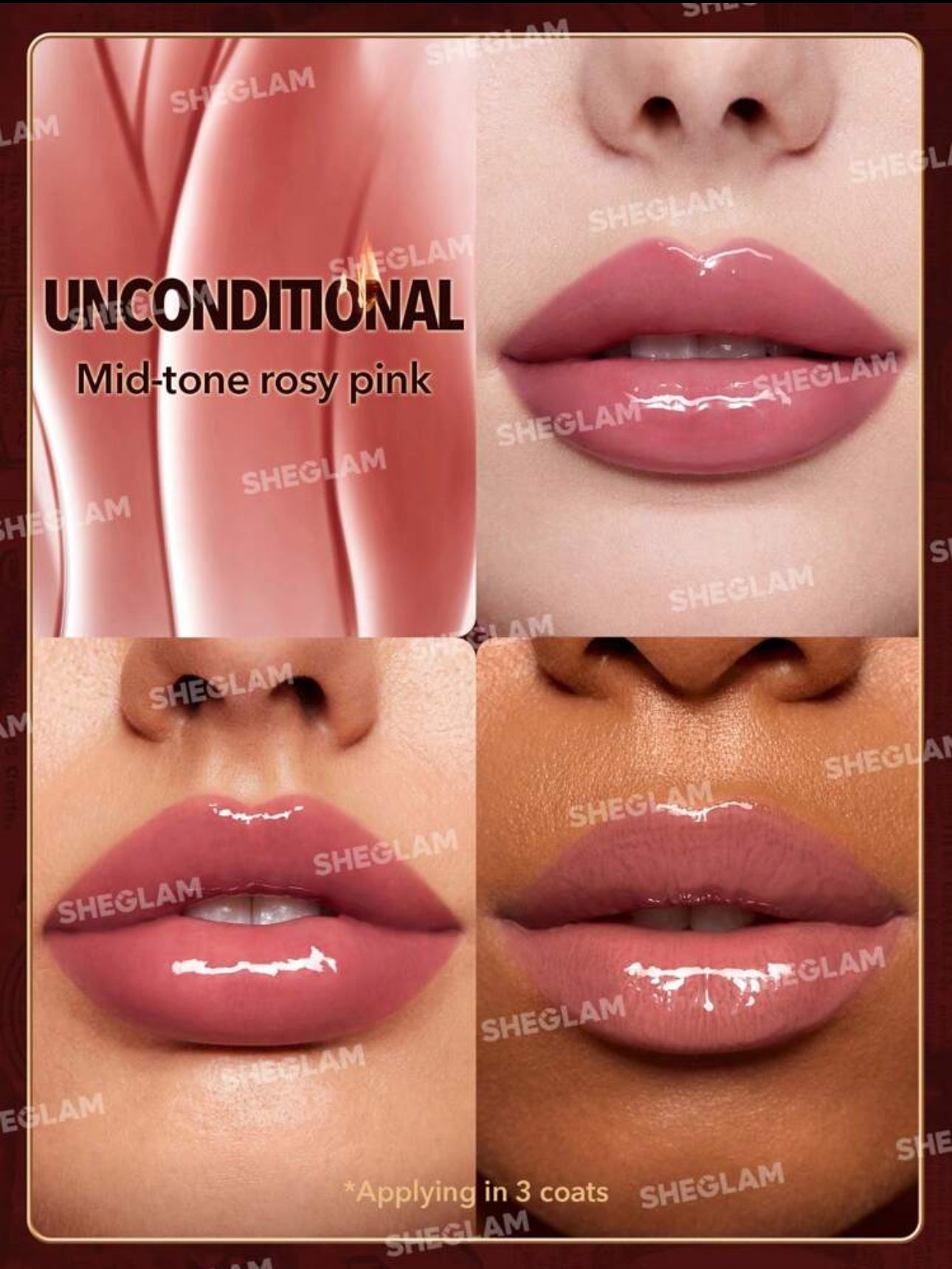 Sheglam Ember Rose immortal love nourising lip Gloss- Unconditional