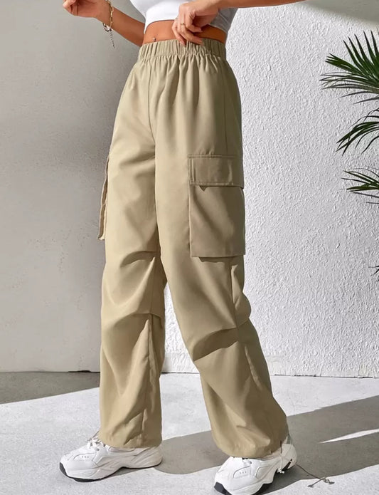 Shein Flap Pocket Side Cargo Pant (khaki)