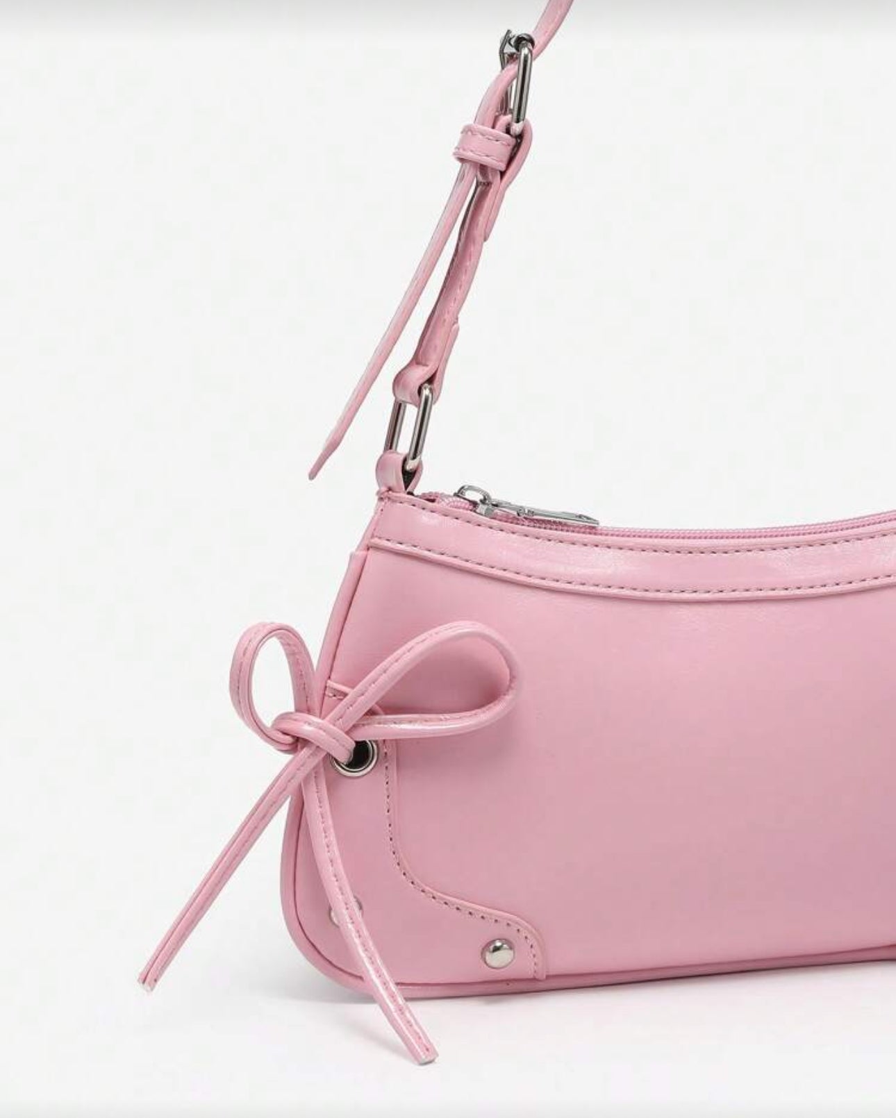 SHEIN Criss Cross Pink Bow Underarm Shoulder Bag