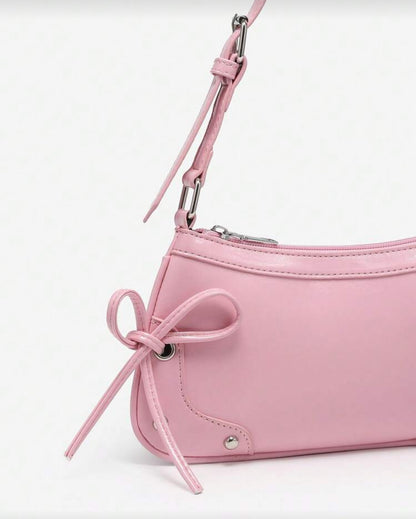 SHEIN Criss Cross Pink Bow Underarm Shoulder Bag