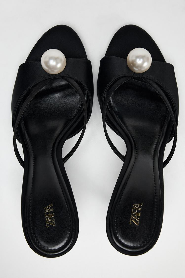 ZARA Pearl Heeled Sandals