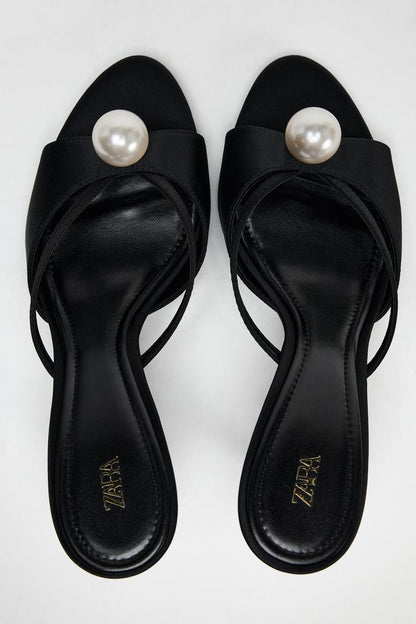 ZARA Pearl Heeled Sandals