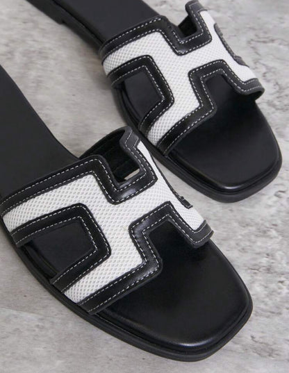 Shein Shuzia Women Luxe Inspired Harness Cutout Open Toe Timeless Flats