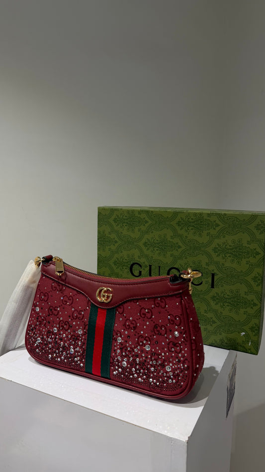 Gucci Ophidia Crystals Soulder Bag
