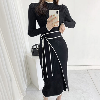 SHEIN Turtle Neck Knitted Sweater Dress