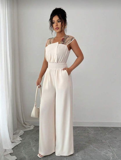 Shein French Square Collar Slim Fit Apricot