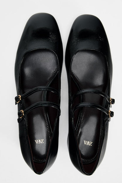 ZARA Double Strap Block Heels