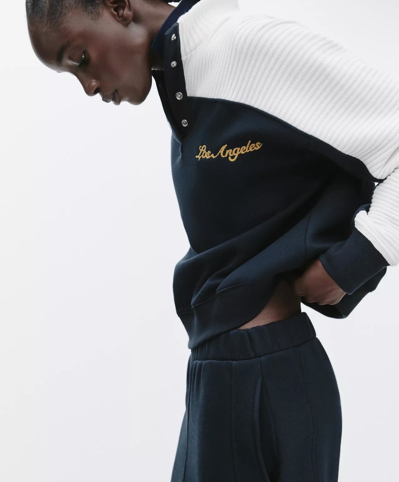 ZARA contrast Chunky Knit Sweatshirt