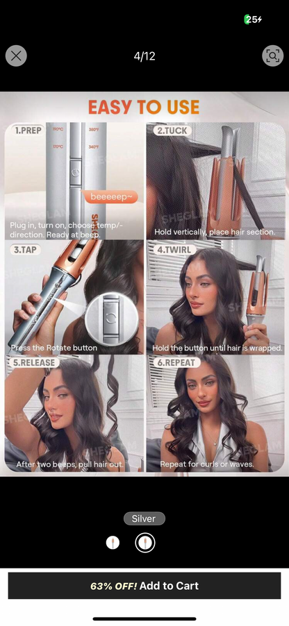 SHEGLAM Hair It Curl One Touch Istant Curler Automatic Curling