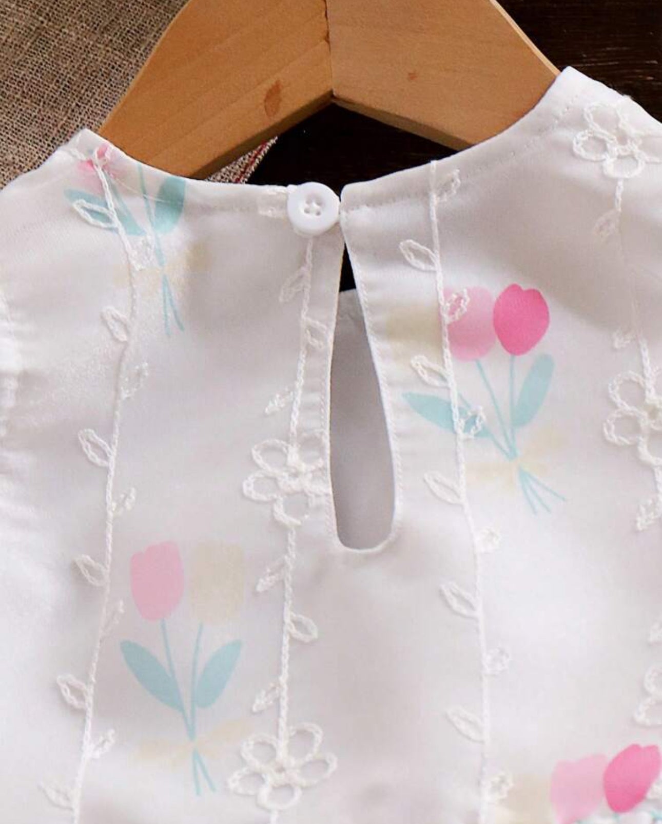 SHEIN Baby Girls Tulip Printed Sleeve Top And Pants Set