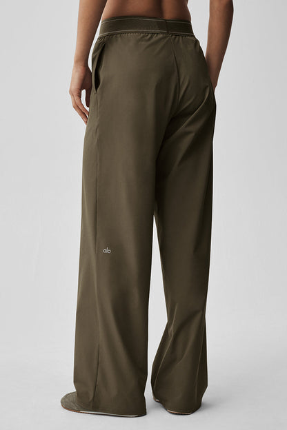 ALO Suit Up Trouser Long-Olive Green