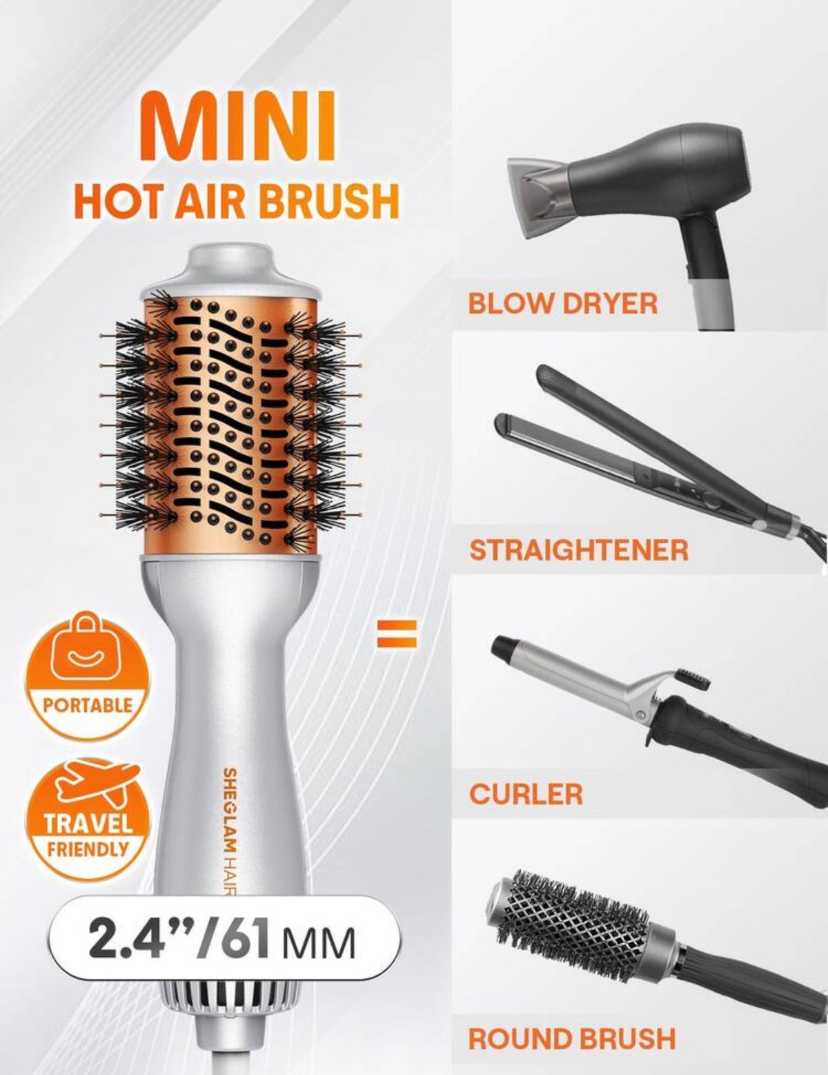 Sheglam Hair Travel Buddy Mini Hot Air Brush Set
