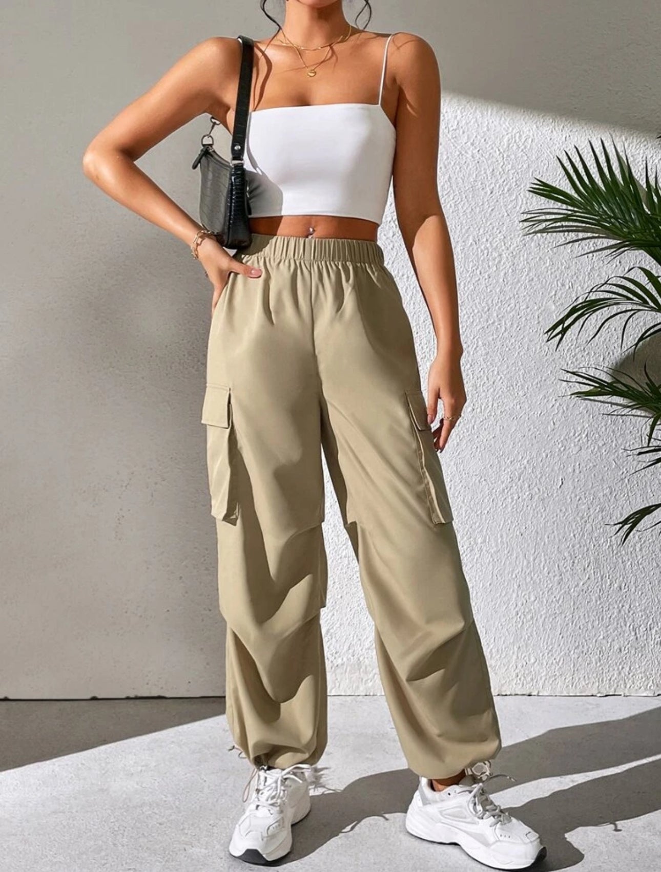 Shein Flap Pocket Side Cargo Pant (khaki)