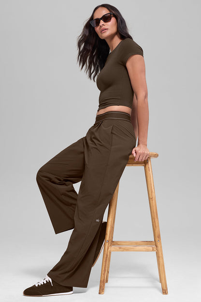 ALO Suit Up Trouser Long-Brown