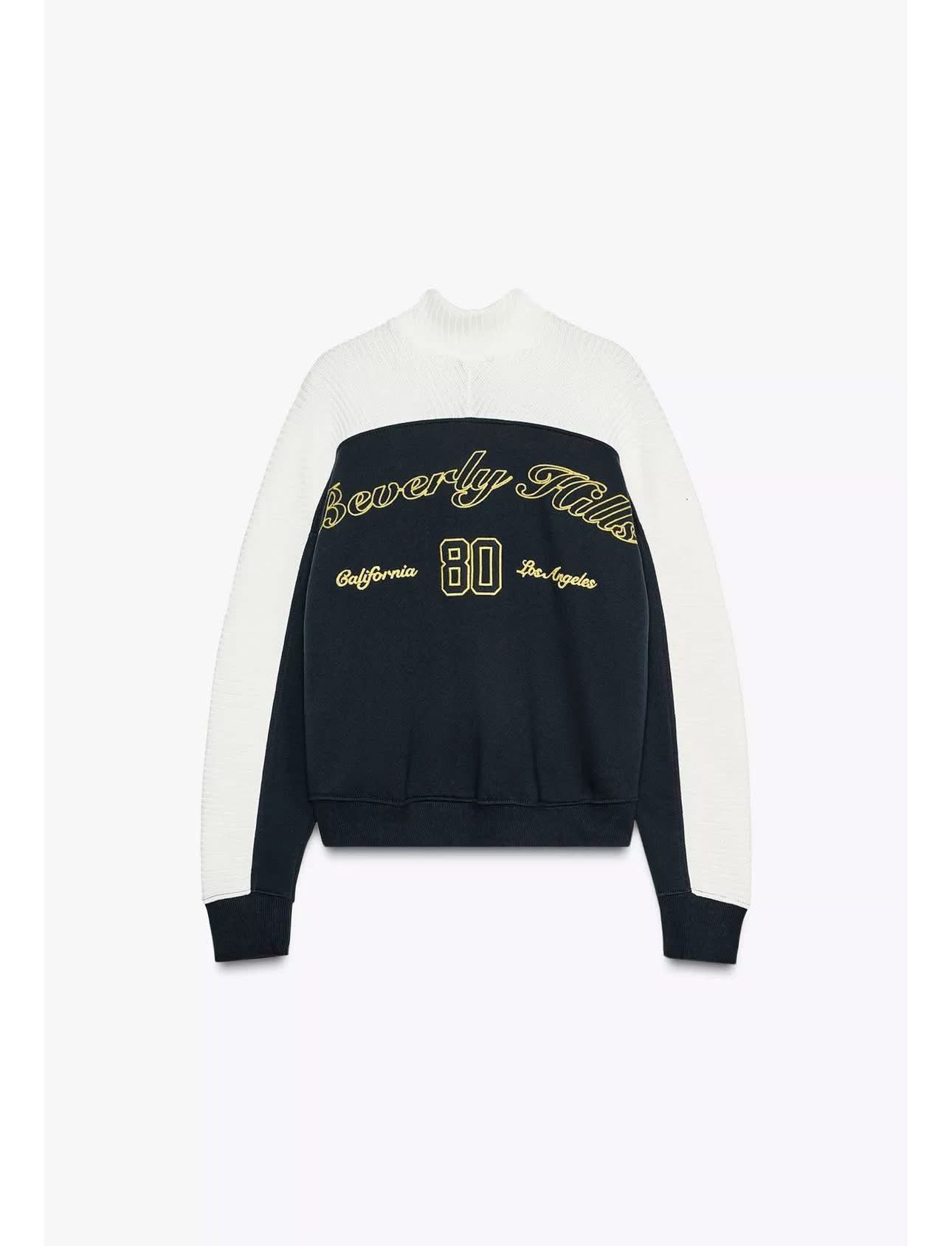 ZARA contrast Chunky Knit Sweatshirt