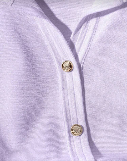 Shein Soft Korean Style casual Polo  Shirt Purple