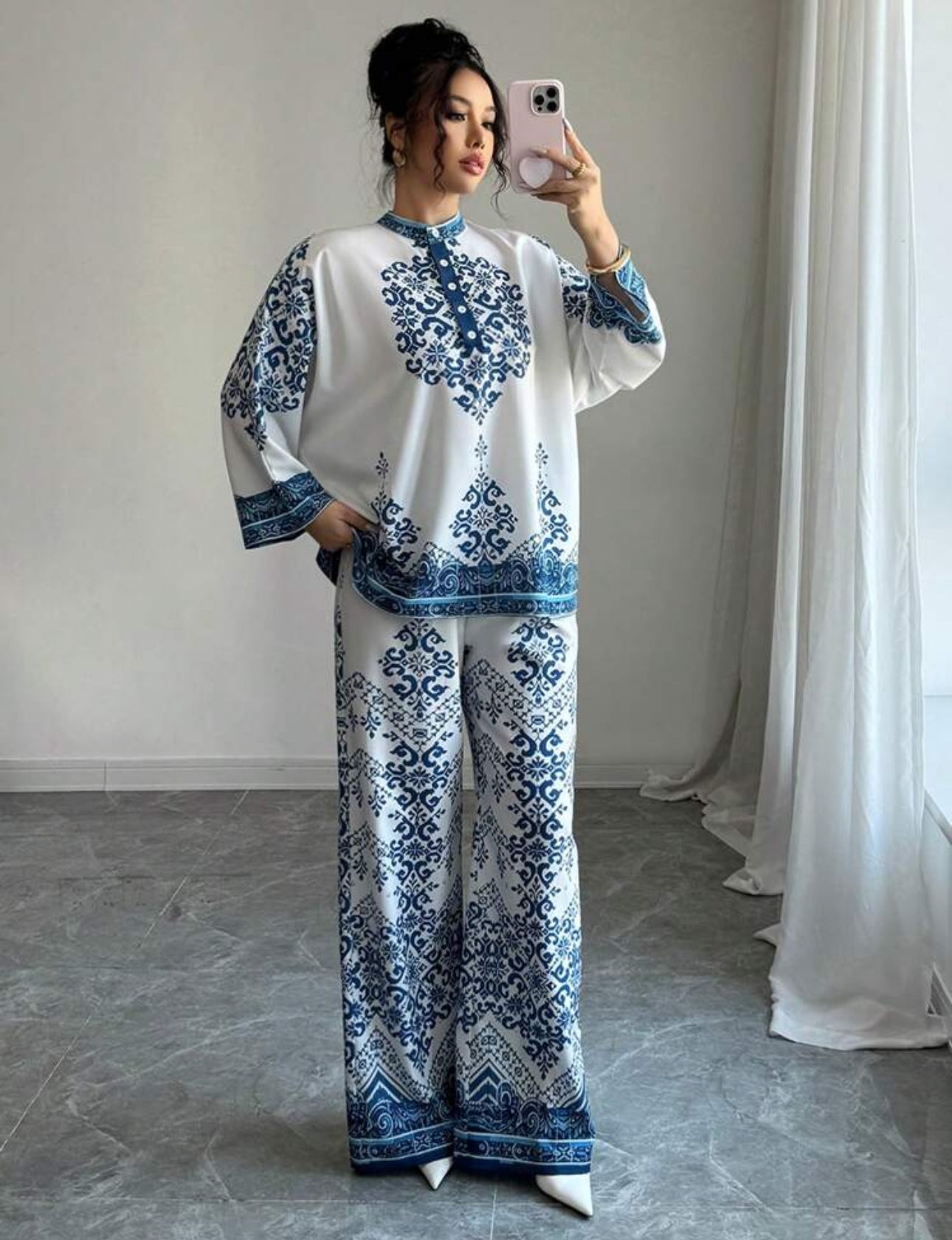 Shein Elenzga Floral Print Co-ord Set