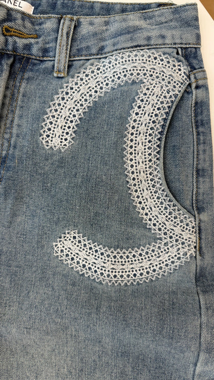 Chan-nel Premium Wide leg jeans-Dupe