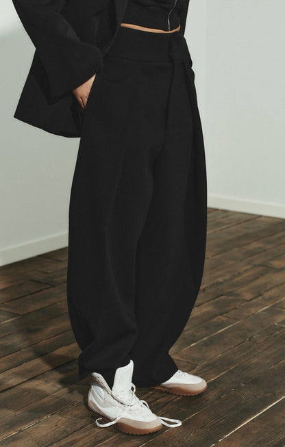 Zara Baloon Trouser With Pleats Black