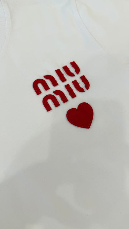 Miu Miu Red Heart T-shirt-Dupe