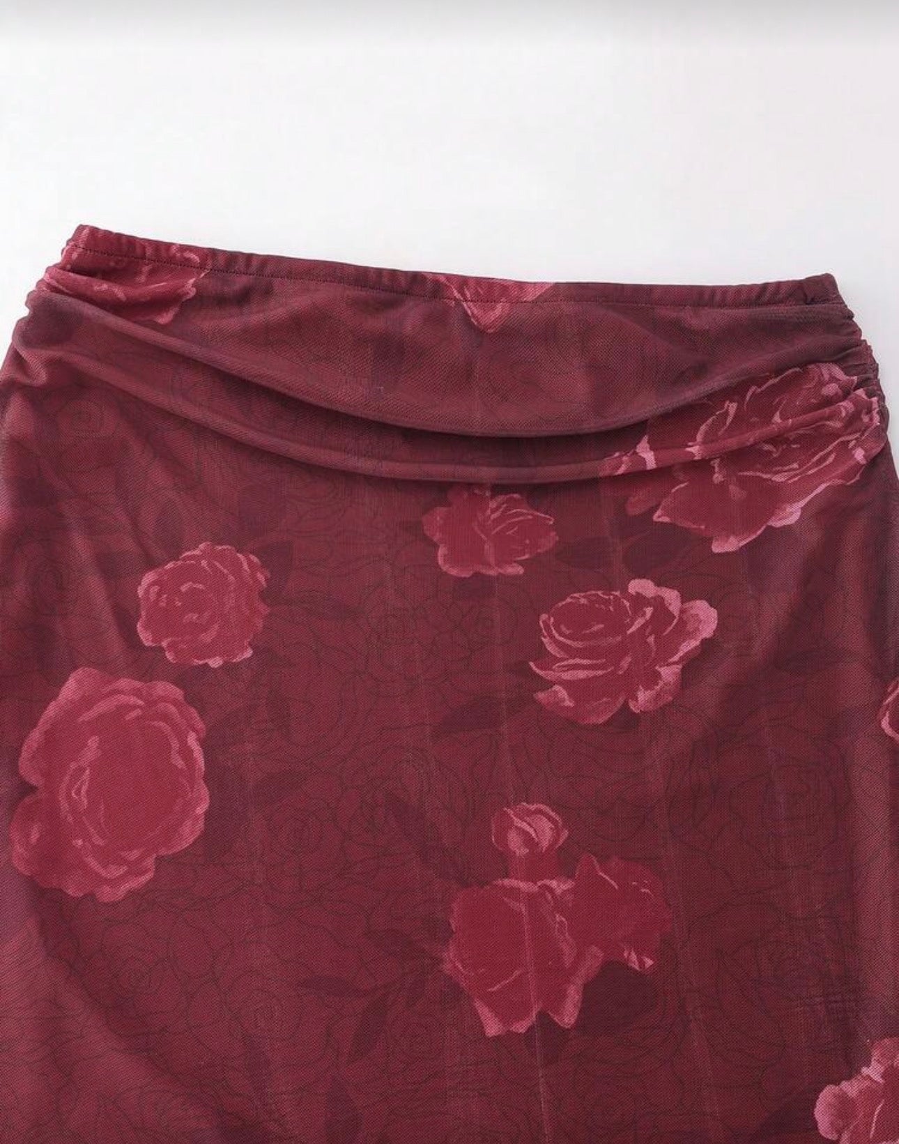 Shein Francila 2Pcs Women rose print Top nad Mermarid Skirt Set