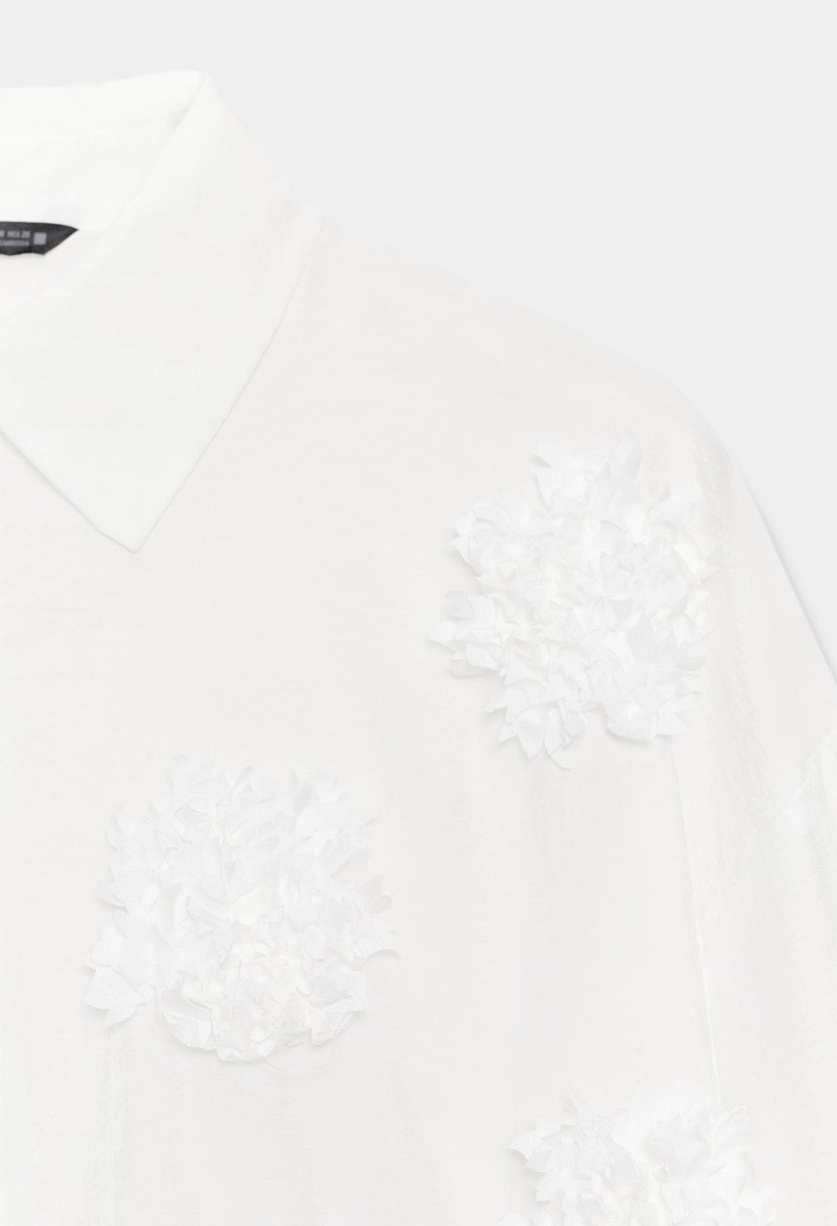 Zara Flowing Shirt With Embossed Flowers