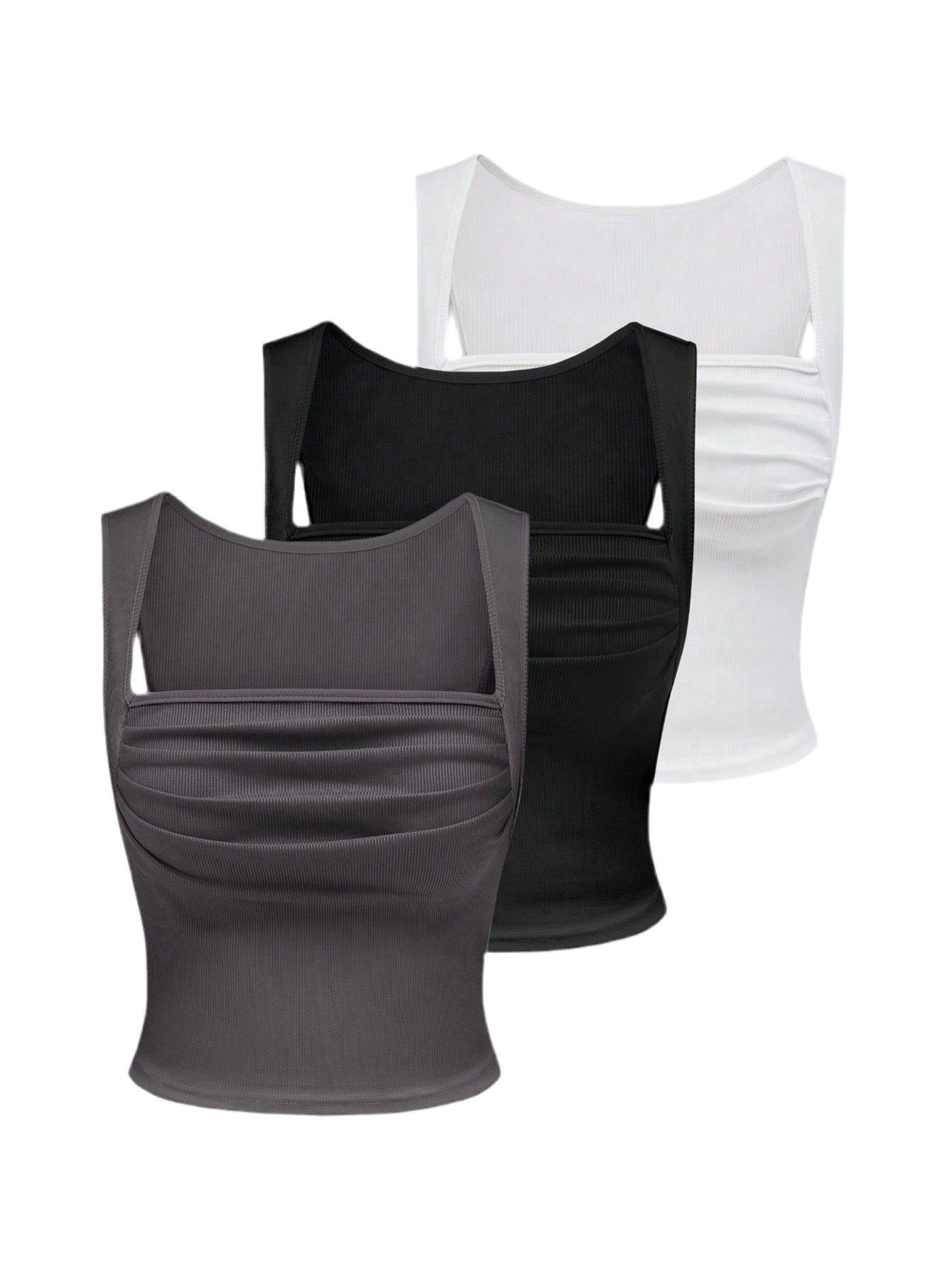 SHEIN MOD Women's Ribbed Pleated Tank Top EACH)
