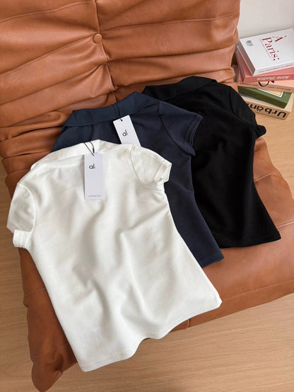 Alo Casual Loose T-shirts (Black And White)