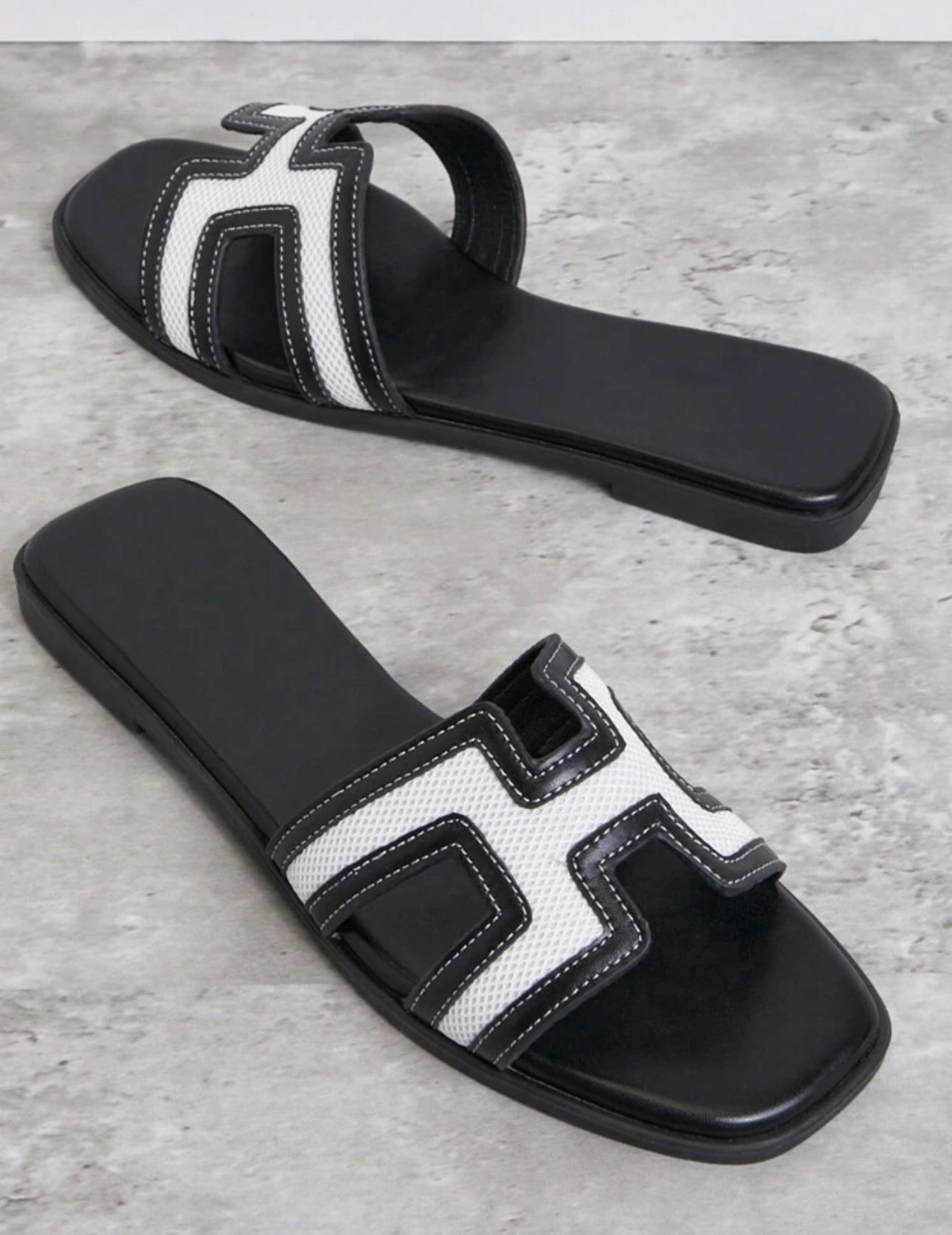 Shein Shuzia Women Luxe Inspired Harness Cutout Open Toe Timeless Flats